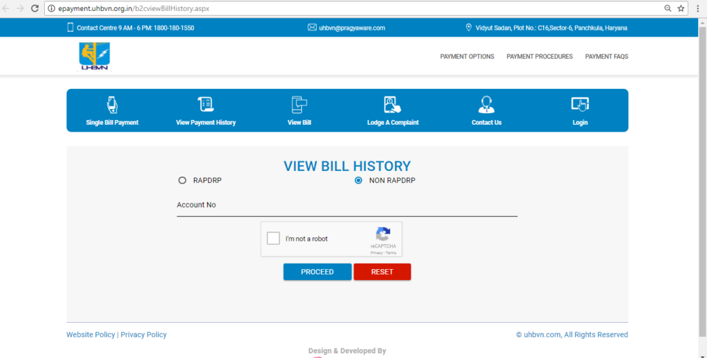 View Bill History and transactionsView Bill History and transactions