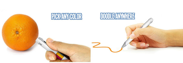 multicolor pen that pic the color from sense