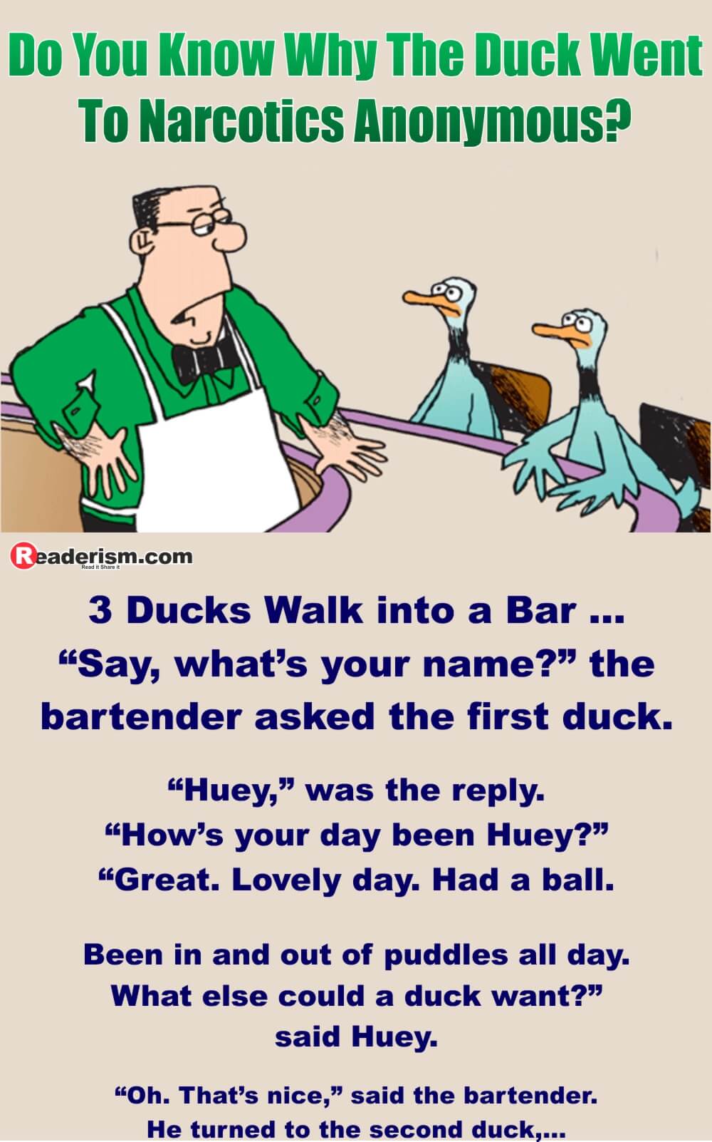 Do you know why the duck went to narcotics anonymous? - Readerism Do you know why the duck went to narcotics anonymous? - Readerism